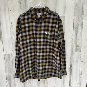 Carhartt Men’s Medium Weight Flannel Hamilton Plaid Button Down Size 2XL